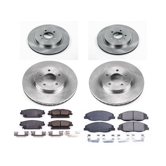 Front and Rear Brake Pad and Rotor Kit - Compatible with 2009 - 2011 Cadillac STS 2010