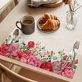 thumbnail image 3 of Valentine's Day Placemats Set of 2, Roses Eucalyptus Leaf Watercolor Rustic Non-Slip Place Mats Washable Table Mats for Kitchen Dining Table Decorations Indoor/Outdoor, 3 of 9