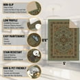 thumbnail image 3 of Ottomanson Medallion Area Rug 5' x 6'6" - Non Slip Low Pile Carpet, Seafoam Green, 3 of 7