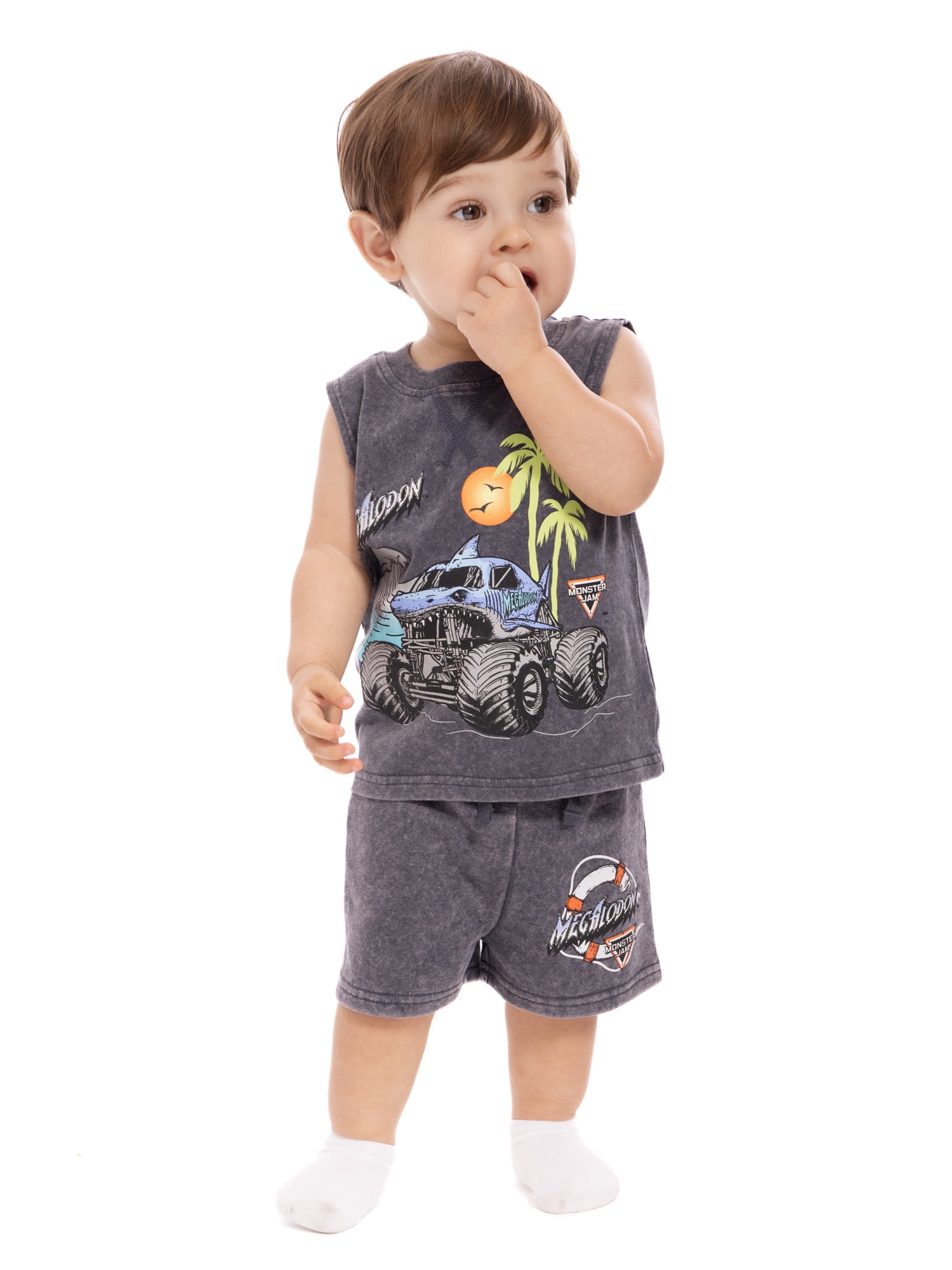 Monster Jam Baby Boys Sleeveless Graphic Tank Top and Shorts Set, 2-Piece, Sizes 0/3M-24M