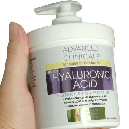 - Advanced Clinicals Anti-aging Hyaluronic Acid Cream for face, body, hands. Instant hydration for skin, spa size.