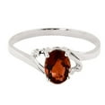 thumbnail image 2 of Galaxy Gold 14K White Gold Natural Oval Garnet Ring - January Birthstone - Energy & Devotion - Sizes 5.5 to 11 - Fine Jewelry for Women, 2 of 4