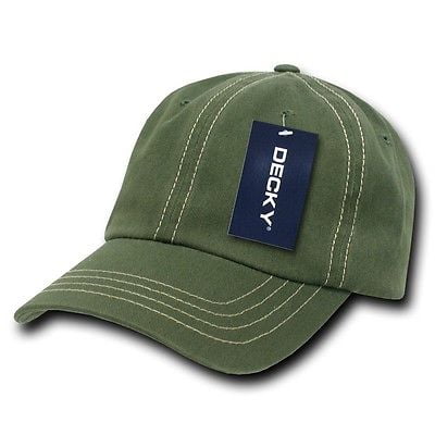 Khaki Olive Green - Olive Green & Khaki Washed Cotton Polo Blank Plain Baseball Cap Caps Hat Hats