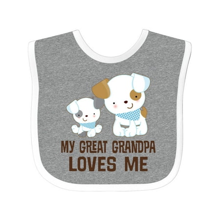 

Inktastic My Great Grandpa Loves Me Boys Grandson Gift Baby Boy Bib