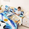 thumbnail image 3 of Erosebridal Ball Games Kids Full Size Sheets,Soccer Sport Bed Sheets For Football Lover 4-Piece, 3 of 6