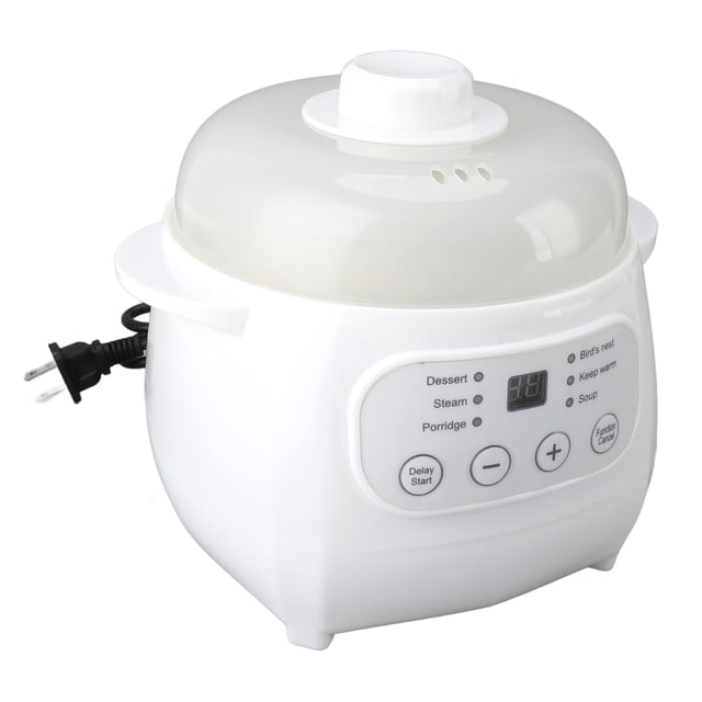 Electric Stew Cooker, Even Heating Overheat Protection Mini Ceramic Stew Cooker 1L Capacity for Household