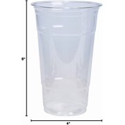 GUSTO 24 oz Clear Plastic Cups, Disposable Drinking Cups for Iced Coffee, 100 Count