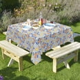 thumbnail image 6 of Nanqianyi Light Blue Daisy Floral 60x60 Inch Tablecloth,Waterproof Polyester Table Cover For Picnic Birthday Party Decor, 6 of 6