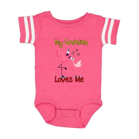 

Inktastic My Grandma Loves Me Flamingo Gift Baby Boy or Baby Girl Bodysuit