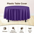 thumbnail image 4 of Exquisite 84" Round Tablecloth Cover - Purple Disposable Plastic Tablecloth - Heavy Duty Premium Plastic Disposable Table Cloth Round, 1 count, 4 of 7