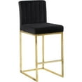 thumbnail image 1 of Meridian Furniture Giselle 26"H Velvet Counter Stool in Black, 1 of 5
