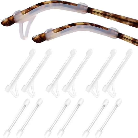 HBMYN 6 Pairs Glasses Ear Cushion,Anti-Slip Silicone Ear Grips for Sports & Study,White