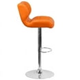 thumbnail image 3 of Tufted Orange Vinyl Adjustable Height Barstool w/ Chrome Base, 3 of 6