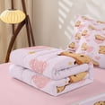 thumbnail image 5 of Erosebridal Cute Cartoon Capybara Zipper Twin Comforter Sets with Fitted Sheet and 2 Pillowcases for Girls, Pink Love Heart Animal Zipper Bedding Set, Pink Reversible, 4 Pieces, 5 of 7