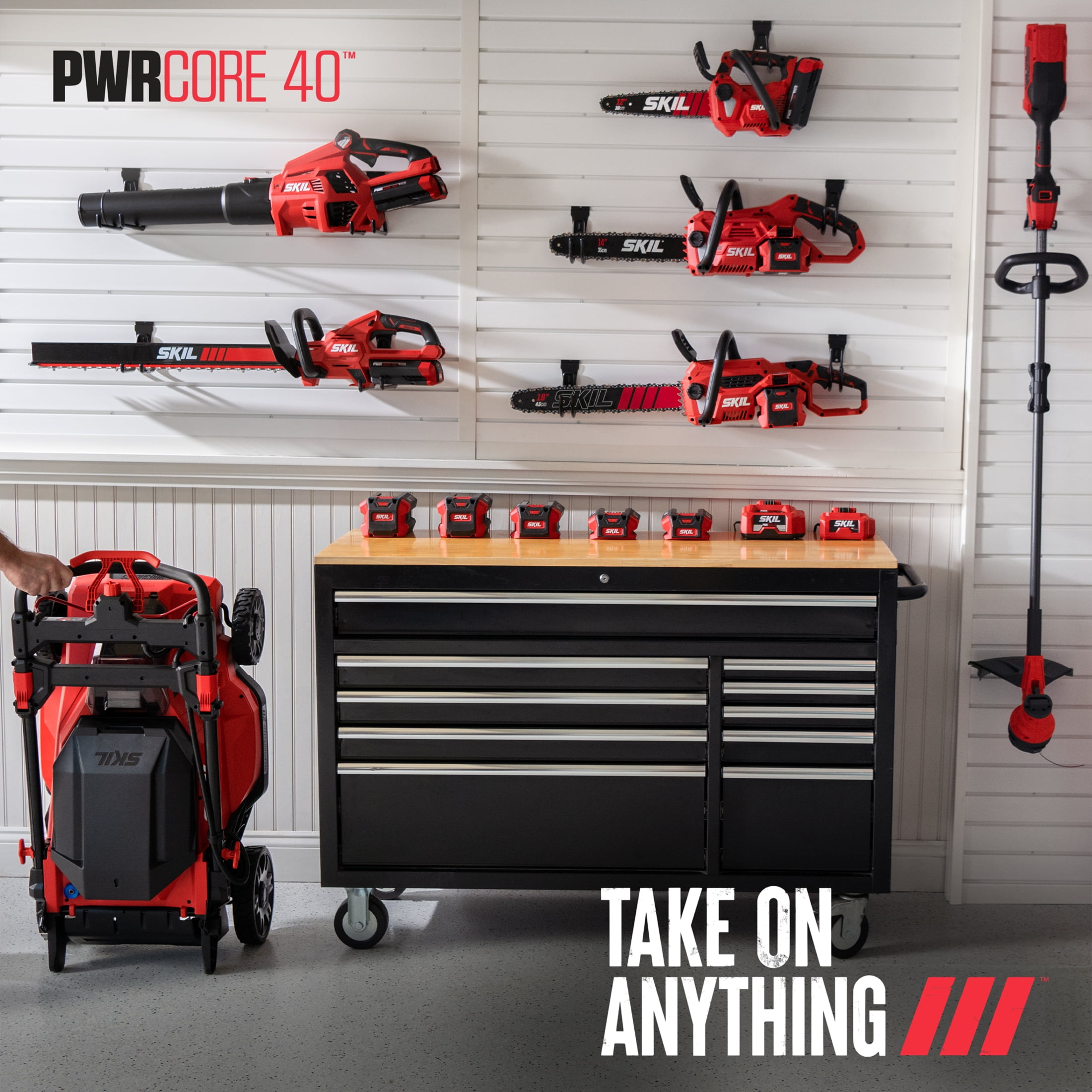 SKIL PWR CORE 40V Brushless 530 CFM 140 MPH Leaf Blower Kit with 4.0Ah Battery and Charger, BL4713C-13