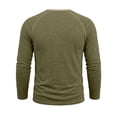 thumbnail image 4 of GEWSEY Men's Henry Long Sleeved T-Shirt Cotton Casual Button Lightweight Pullover Shirt Soft Stretch Tees Tops (Army Green, L), 4 of 6
