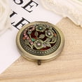 thumbnail image 4 of Flmtop Vintage Fleur Creuse Mini Poche Pliante Ronde Double Face Maquillage Miroir Cadeau, 4 of 7