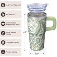 thumbnail image 3 of Paisley Pattern 20OZ Insulated Coffee Mug Stainless Steel Travel Tumbler with Lid Handle Straw, 3 of 6