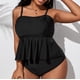 thumbnail image 1 of Trajes de baño de talla grande para mujer Trajes de baño de dos piezas con control de abdomen Tops de cintura alta, 1 of 3