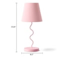 thumbnail image 6 of Mainstays Kids 17.25-Inch Curvy Table Lamp with Pink Fabric Shade, 6 of 6