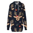 thumbnail image 4 of Lilgiuy Women Casual Loose Long Sleeve Printing Drawstring Hooded Dress Blue Fall Dresses for 2022 Spring Winter, 4 of 5