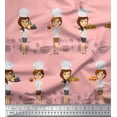 thumbnail image 1 of Soimoi Georgette Viscose Fabric Cook Girl Print Fabric by the Yard 42 Inch Wide, 1 of 1