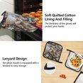 thumbnail image 4 of 5-Piece Kitchen Apron Set with Heat-Resistant Gloves & Insulation Mats for Cooking, Baking, BBQ Easter Bunny Wooden Figurine, 4 of 6