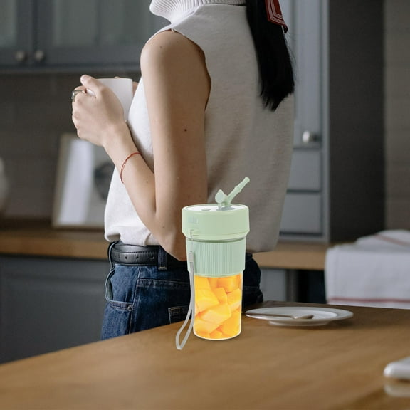 PBPBOX Portable Multifunctional Juicing Cup Green Stainless Steel 1 Set for Travel