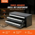 thumbnail image 2 of VEVOR Drill Bit Dispenser Cabinet, Three-Drawer Drill Bit Organizer Cabinet for 1/16" to 1/2", Steel Drill Dispenser Organizer Cabinet with Labels, Stackable Drill Dispenser for Drill Bit Storage, 2 of 9