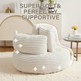 thumbnail image 2 of YINIX Oversized Bean Bag Chair with Backrest and Cushion, Cozy Round Floor Sofa for Living Room, Beige, 2 of 7