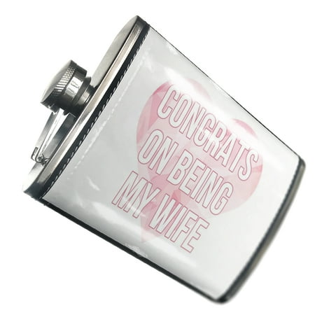 

NEONBLOND Flask Congrats On Being My Wife Valentine s Day Light Pink Geometric Heart