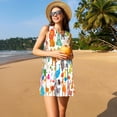 thumbnail image 3 of Balery Animals Vestidos de verano para mujer con estampado: vestido holgado sin mangas, vestido playero informal y cómodo para días calurosos., 3 of 7