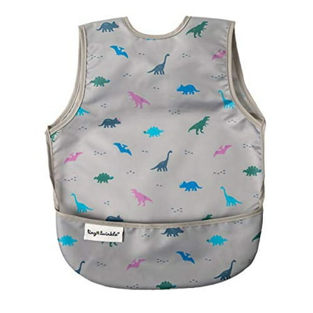 

Tiny Twinkle Mess-Proof Apron Bib - Baby and Toddler Machine Washable Waterproof Apron Smock Bib with Flip Pocket - for Ages 6-24 Months