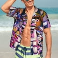 thumbnail image 3 of Lsque Five Nights At Freddy'S Pattern Hawaiian Shirt for Men Unisex Summer Beach Casual Short Sleeve Cotton Linen Button Down Shirts-Medium, 3 of 6