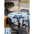 thumbnail image 5 of Outdoor Tablecloth with Umbrella Hole for Patio/Picnic/Party/Camping, Navy Blue Starfish Coastal Waterproof Table Cloth Square Cover Washable, Vintage Seaside Tropical (54"x 54"), 5 of 9