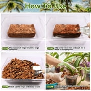 1 pack Coco Husk Chips- 100% Organic Coconut Coir Chips Brick Potting Soil Mix with Low EC & PH Balance, Compressed Coconut Substrate Coco Chips Mulch Medium for Garden, Flowers, Plants