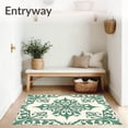 thumbnail image 3 of ODIKA 5'x7' Machine Washable Non-Slip Area Rug, Vintage Damask Scrollwork with Ornate Baroque Details High Traffic Rug with Pad, Green, 525835, 3 of 8