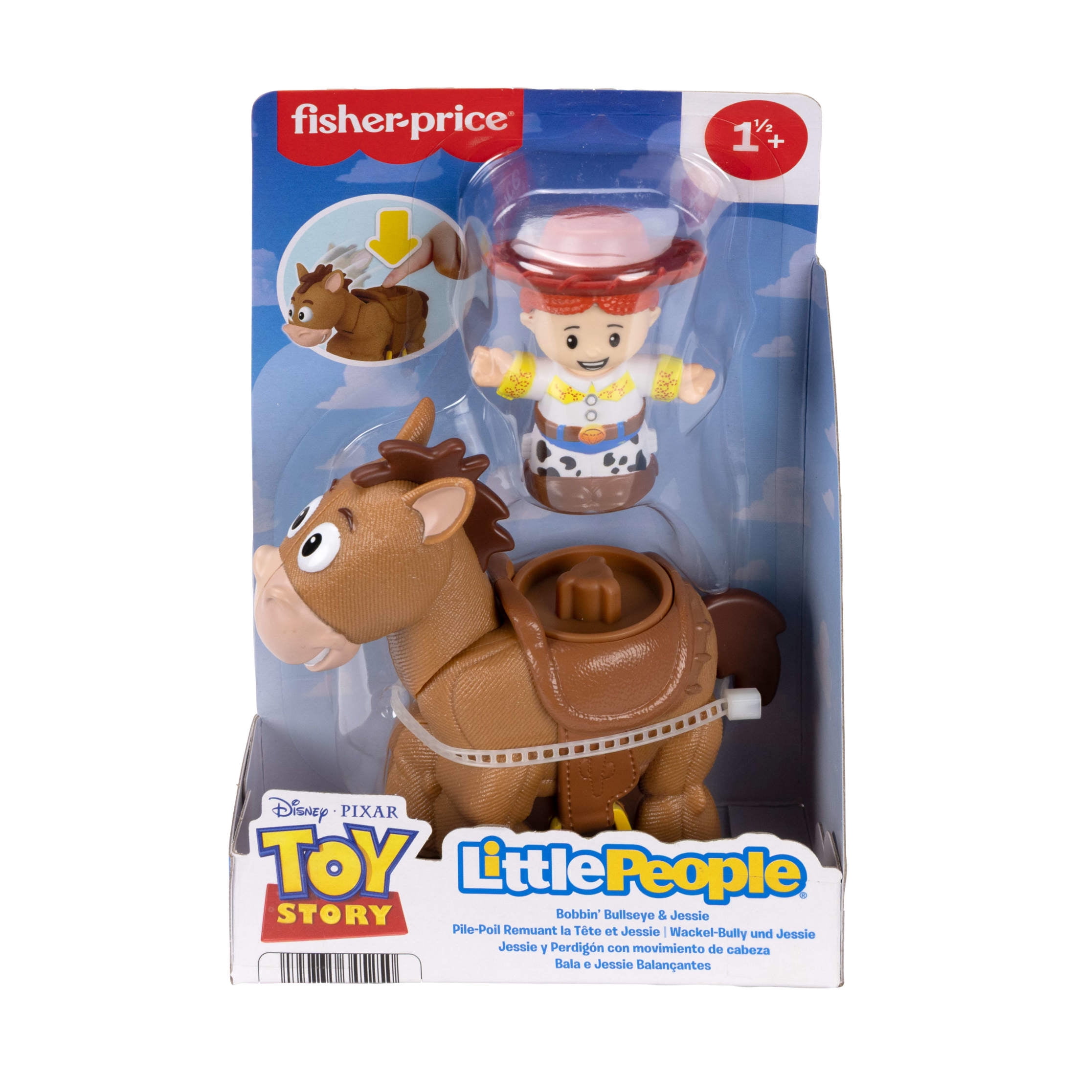 Fisher-Price Little People Disney Pixar Toy Story Bobbin’ Bullseye & Jessie, Toddler Figure Set