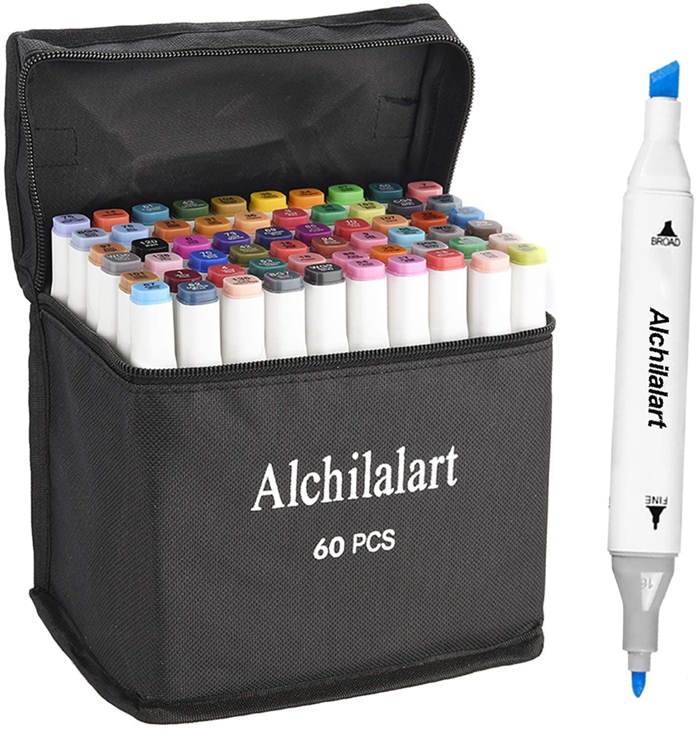 80-Colors Alcohol Markers Set Dual Tip Alcohol Based Sketching Drawing Markers Animation for Adults Kids Alchilalart Artist Markers Set 