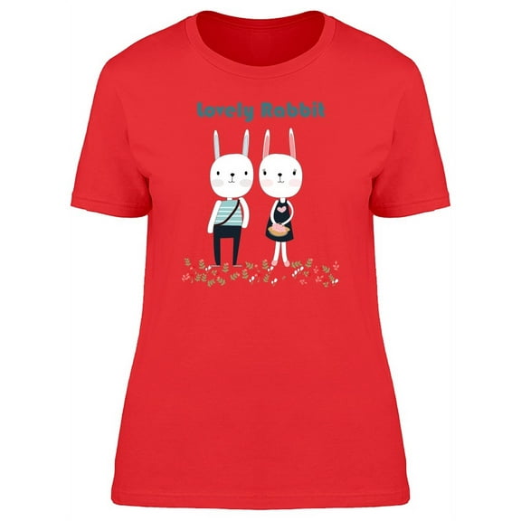 Lovely Rabbit Doodles T-Shirt Women -Image by Shutterstock, Female x-Large