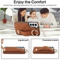thumbnail image 5 of Allytechgroup Galaxy S22 Plus Case with Keychain, Luxury Girly PU Leather Back Cover Bracket Stand Shockproof Bumper Drop Proof Phone Case Cover for Samsung Galaxy S22 Plus, Brown, 5 of 8