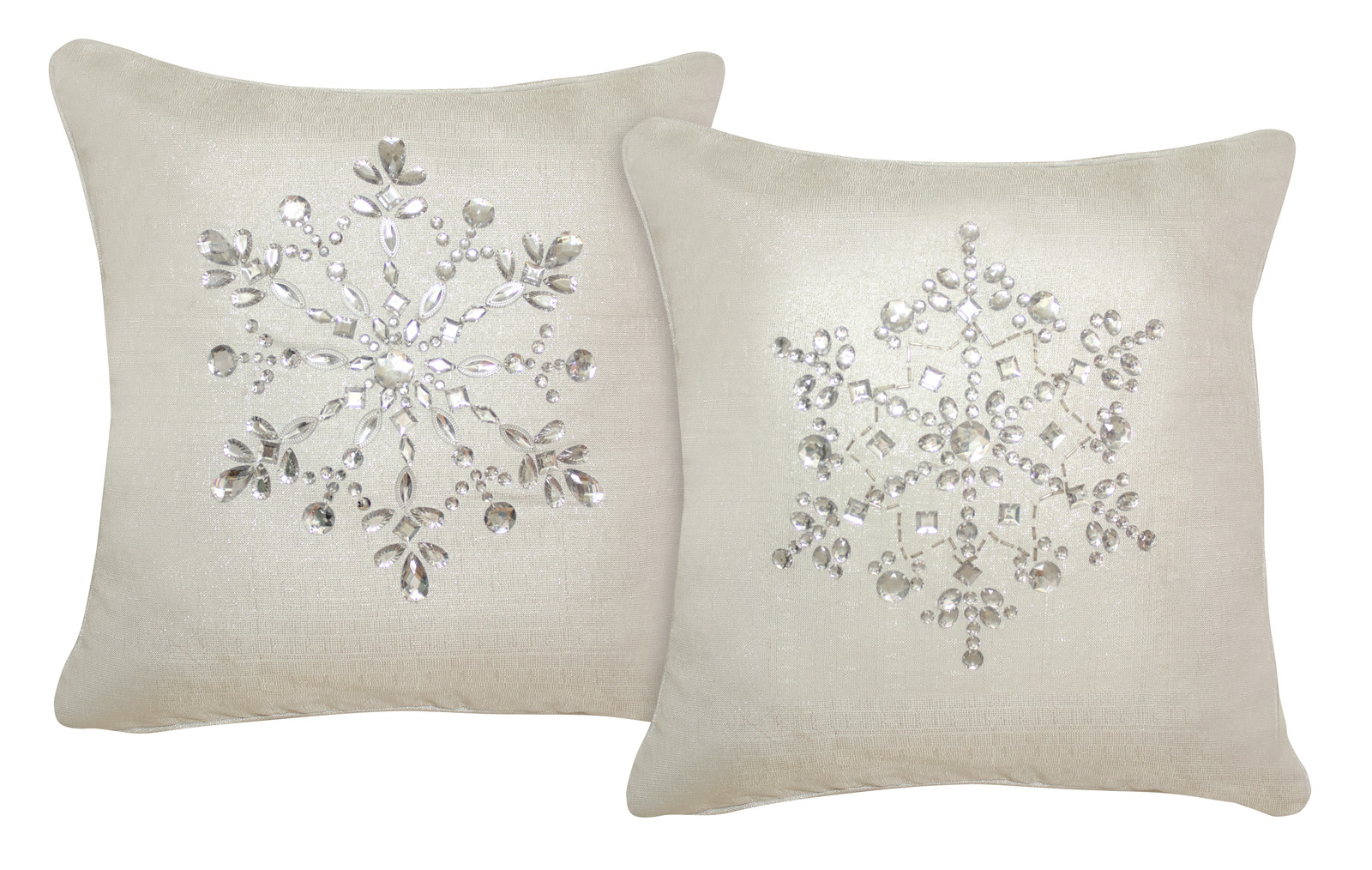 Sub Zero Collection Gem Snowflake Pillow (Set of 2)