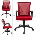thumbnail image 2 of Lacoo Mid-Back Office Desk Chair Ergonomic Mesh Task Chair with Lumbar Support, Red, 2 of 6