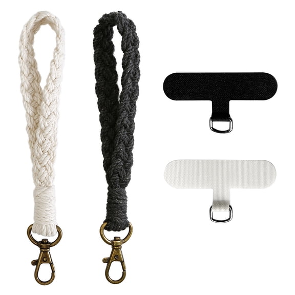 Januofit  Soft Macrame Keychain Boho Handmade Wristlet Bracelet Keychain Country style Wrist Lanyard Handmade Holder for Women