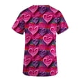 thumbnail image 5 of Valentine's Day Savings Clearance 2024! TAGOLD Women Scrub Tops, Print Scrub Tops, Women Valentine Day Short Sleeve V-neck Tops Printed Pockets Blouse Nursing, 5 of 5