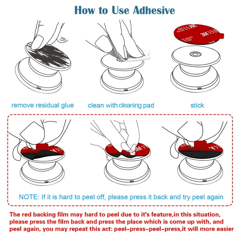 Adhesive How To Change Popsocket Base VOLPORT Extra 3M Tape Super