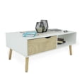 thumbnail image 1 of Mesa de Centro para Sala de Madera Diseño Minimaliista Mesa Auxiliar para Cafe Ideal para Dormitorio Oficina con Cajon y Estante Gaon, 1 of 11