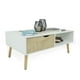 thumbnail image 1 of Mesa de Centro para Sala de Madera Diseño Minimaliista Mesa Auxiliar para Cafe Ideal para Dormitorio Oficina con Cajon y Estante Gaon, 1 of 11