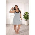 thumbnail image 3 of Daystry Womens Plus Size Nightgown Pajamas Ribbed Nightgown V-Neck Loungewear Dress Lace-Trimmed Spaghetti-Strap All-Season Style L-4XL, 3 of 9