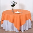 thumbnail image 2 of BalsaCircle 70" x 70" Square Polyester Tablecloth Orange, 2 of 8